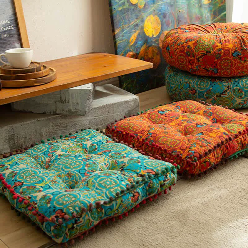 Green Ownkoti Bohemian Style Chair Pad Floor Pillows Exceptional