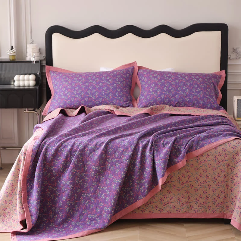 Exceptional Ownkoti Organic Pure Cotton Reversible Floral Quilt Durable