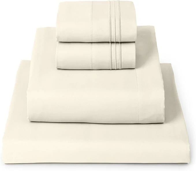High-Performance Mellanni Full Sheets Set – 4 PC Iconic Collection Bedding – Hotel Luxury Extra Soft Cooling Bed Sheets – Wrinkle Fade Stain Resistant Full Golden Ivory Refined