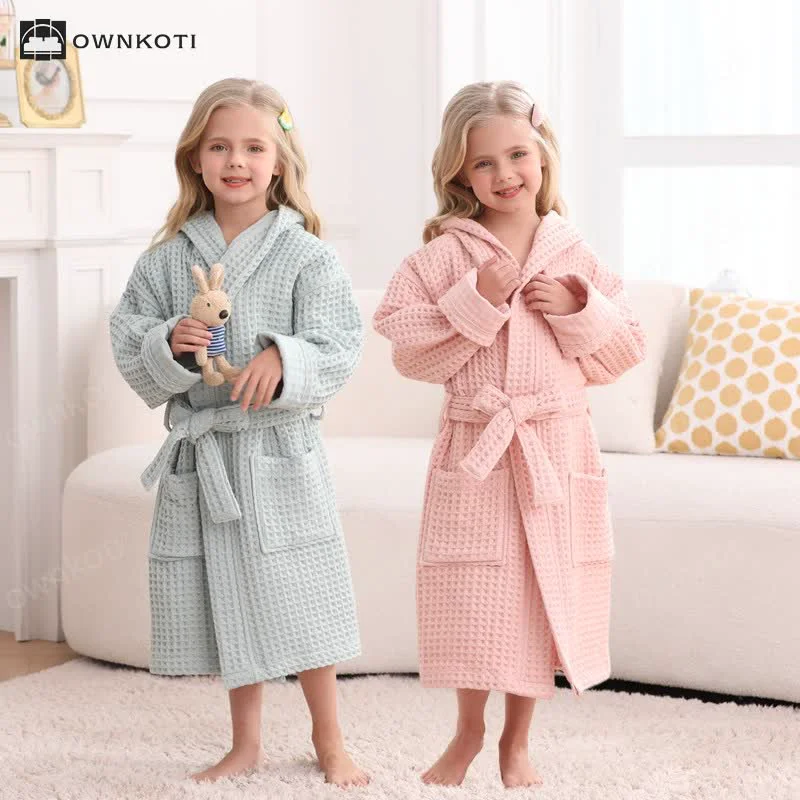 Easy-to-Use Ownkoti Pure Cotton Waffle Textured Breathable Bathrobe Official