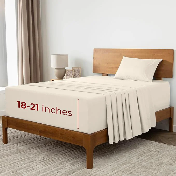 Casual Mellanni Extra Deep Twin Sheets – 3 PC Iconic Collection Bedding – Hotel Luxury Ultra Soft Cooling Bed Sheets – Wrinkle Fade Stain Resistant Twin Golden Ivory Crafted