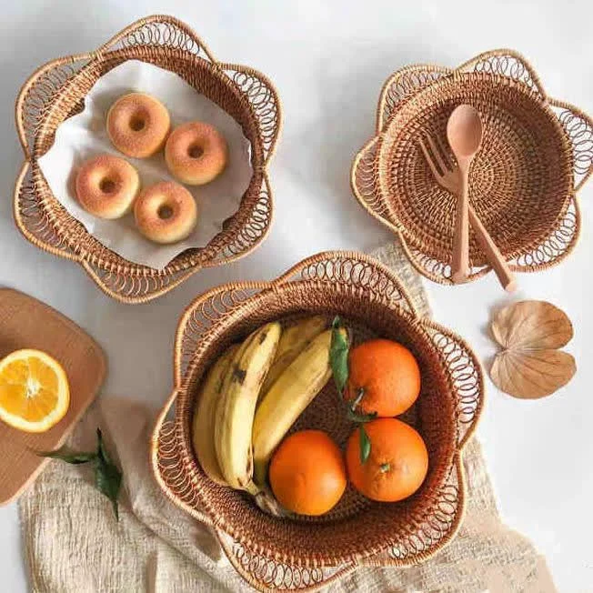 Reliable Ownkoti Rattan Woven Fruit Bread Storage Basket Top-Quality