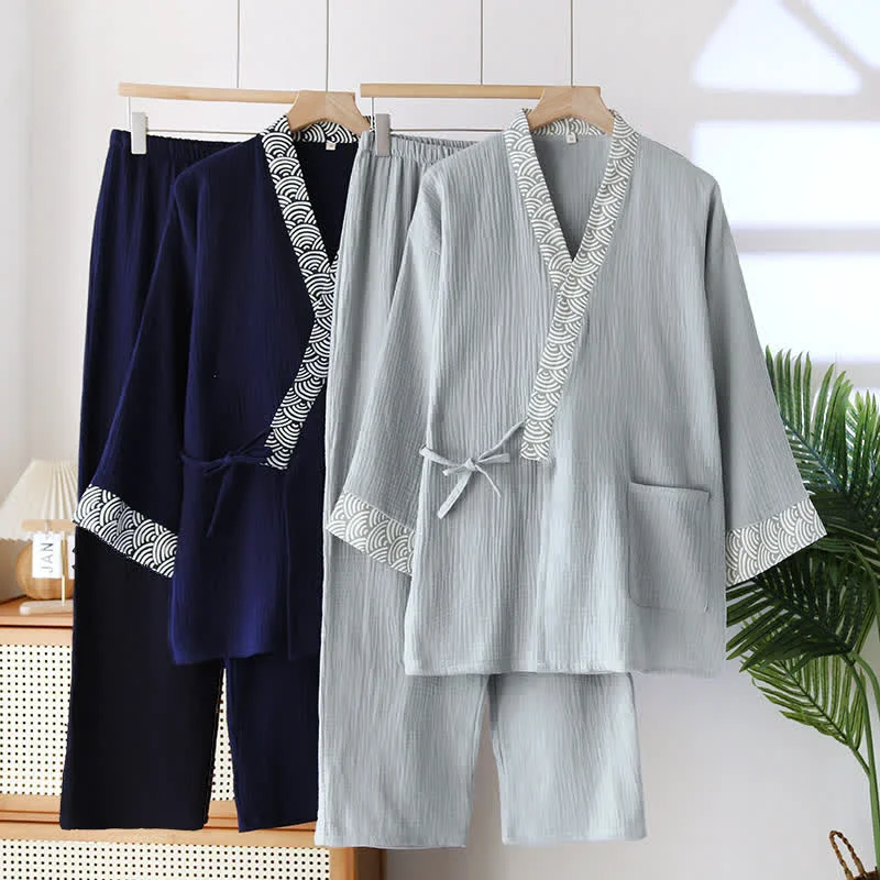 Enhanced Ownkoti Neutral Kimono Cotton Gauze Pajama Set Healthy