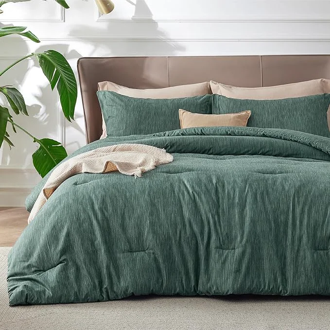 Premium Material Bedsure California King Comforter Set – Emerald Green Soft Bedding for All Seasons Cationic Dyed Bed Set 3 Pieces 1 California King Size Comforter 104 quot x96 quot and 2 Pillow Shams 20 quot x36 quot 2 quot High-End