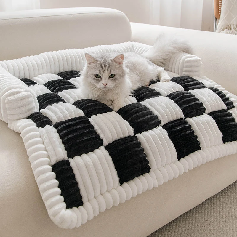Secure Ownkoti Square Plaid Furniture Protector Cover Pet Pad Sustainable