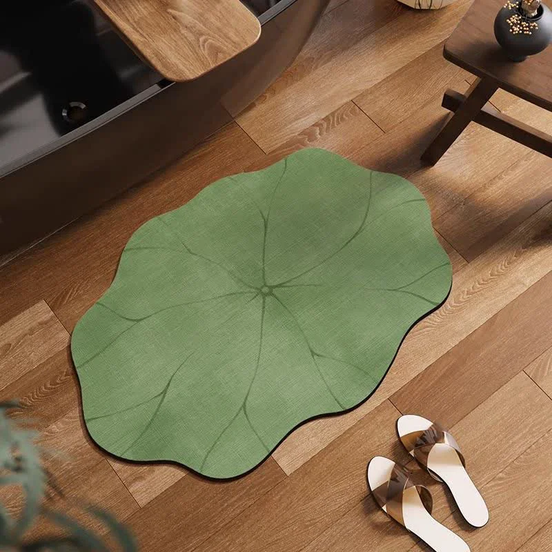 Powerful Ownkoti Lotus Leaf Diatom Mud Anti-slip Bath Mat Sophisticated
