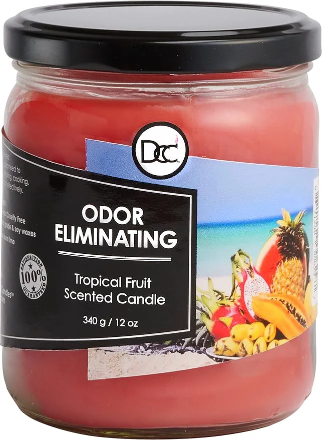 Expertly Made Tropical Fruit Odor Eliminating Highly Fragranced Candle High-End