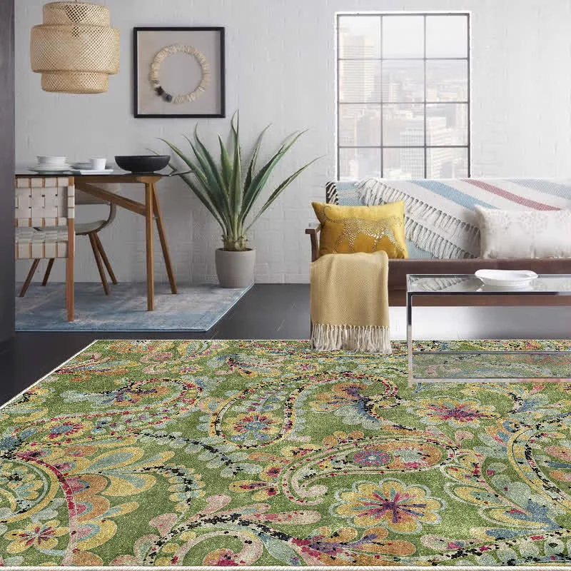 Quality Ownkoti Ethnic Paisley Anti-slip Indoor Outdoor Rug Genuine