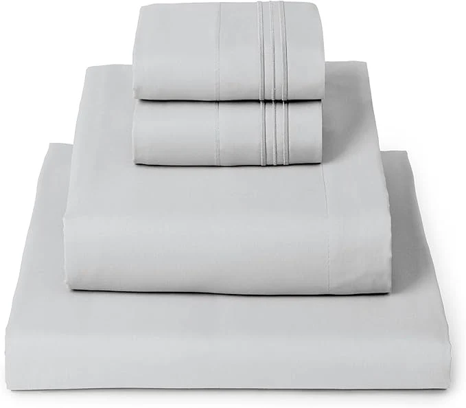 Superior Mellanni Full Sheets Set – 4 PC Iconic Collection Bedding – Hotel Luxury Extra Soft Cooling Bed Sheets – Wrinkle Fade Stain Resistant Full Light Gray Genuine