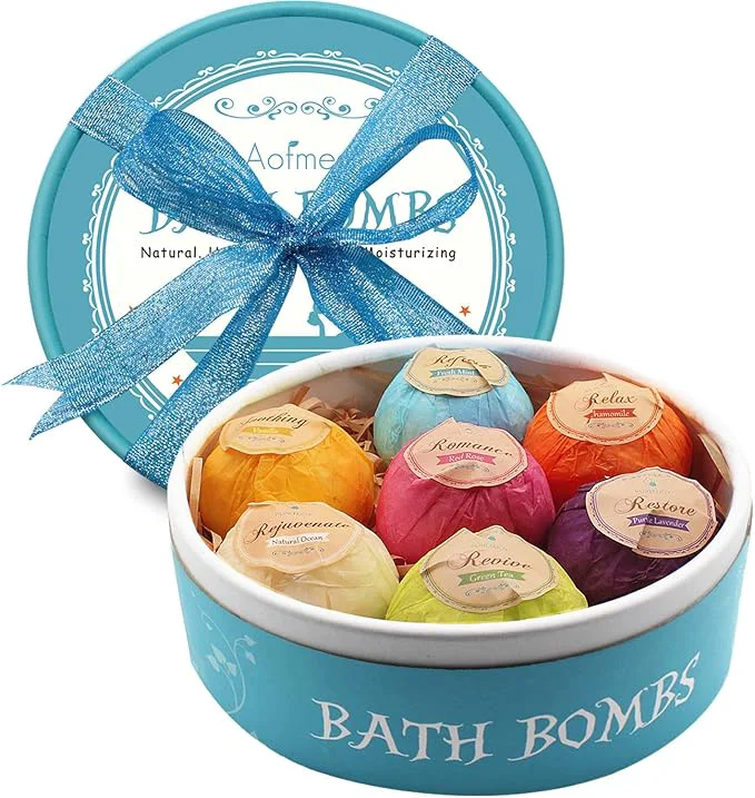 Consistent Aofmee Bath Bombs Natural Handmade Fizzies Gift Set Spa Organic Bathbombs Healthy