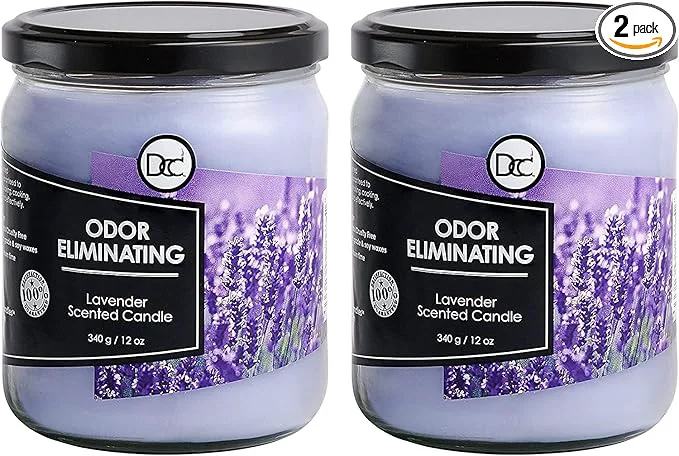 Breathable Lavender 2 Pack Odor Eliminating Highly Fragranced Candle Smart