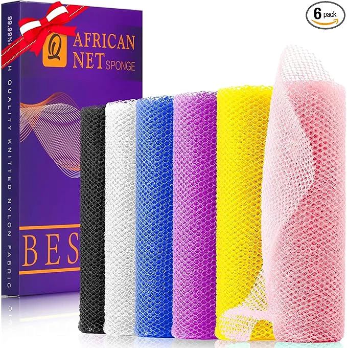 Unique UJFQBH 6 Pieces African Bath Sponge African Net Long Net Bath Sponge Responsible