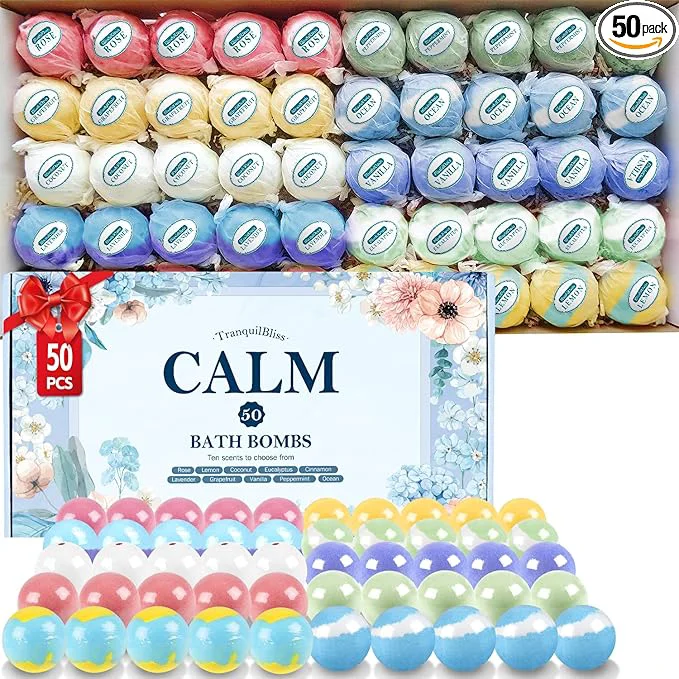 User-Friendly TranquilBliss Bath Bombs Set 50 PCS Contemporary