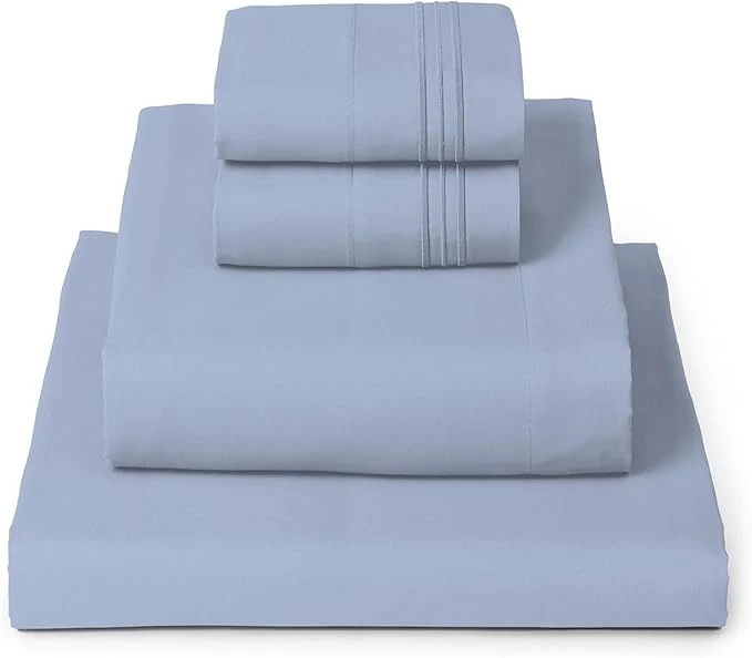 Powerful Mellanni Queen Sheets Set – 4 PC Iconic Collection Bedding – Hotel Luxury Extra Soft Cooling Bed Sheets – Wrinkle Fade Stain Resistant Queen Sky Blue Advanced