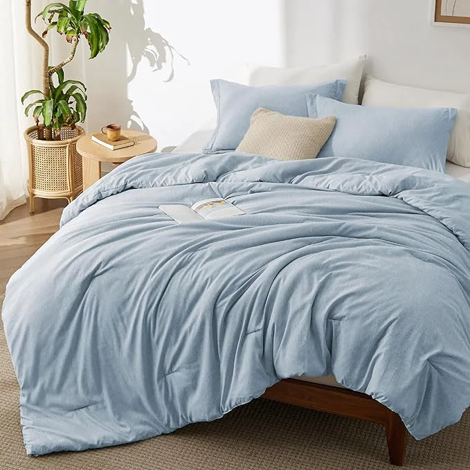 Carefully Designed Bedsure Queen Comforter Set – Light Blue Soft Bedding for All Seasons Cationic Dyed Bed Set 3 Pieces 1 Queen Size Comforter 90 quot x90 quot and 2 Pillow Shams 20 quot x26 quot 2 quot Powerful