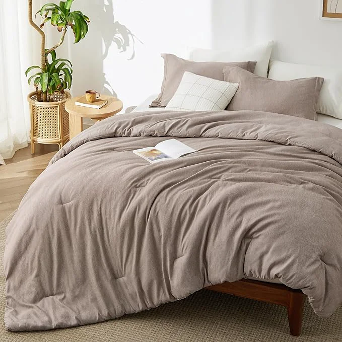 Dependable Bedsure Full Comforter Set – Khaki Soft Bedding for All Seasons Cationic Dyed Bed Set 3 Pieces 1 Full Size Comforter 82 quot x86 quot and 2 Pillow Shams 20 quot x26 quot 2 quot Original Design