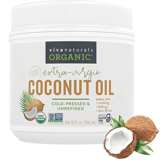Environmentally Friendly Viva Naturals Organic Coconut Oil 32 fl oz – Unrefined Cold-Pressed Extra Convenient