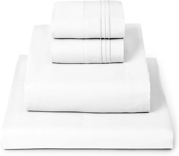 Top-Quality Mellanni Queen Sheets Set – 4 PC Iconic Collection Bedding – Hotel Luxury Extra Soft Cooling Bed Sheets – Wrinkle Fade Stain Resistant Queen White High-End