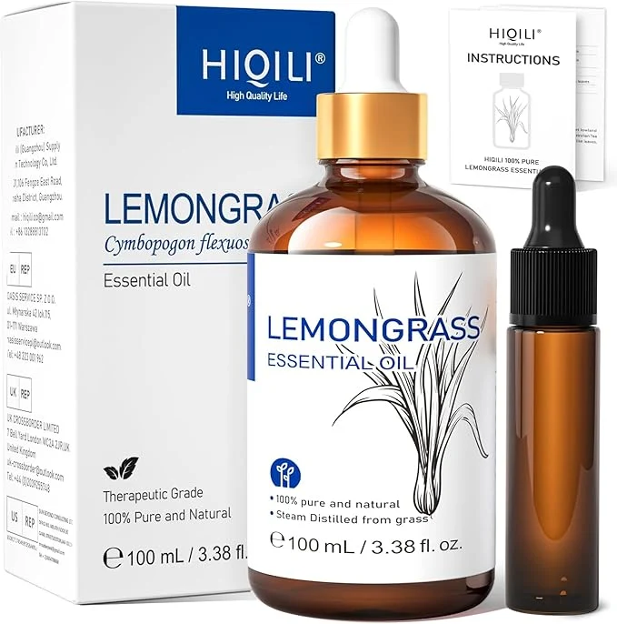 High-End HIQILI Lemongrass Essential Oil Pure Natural Undiluted Premium Oils Minimalist