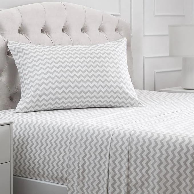 Optimized Mellanni Twin XL Sheets Set – 3 PC Iconic Collection Bedding – Hotel Luxury Extra Soft Cooling Bed Sheets – Wrinkle Fade Stain Resistant Twin Extra Long Chevron Gray Prestigious
