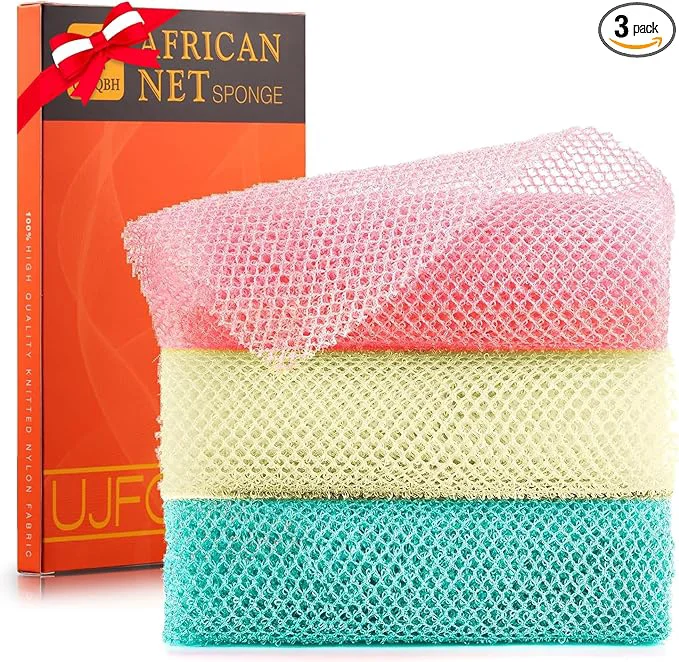 Stylish UJFQBH 3 Pieces African Net Sponge African exfoliating net African Net Long Casual