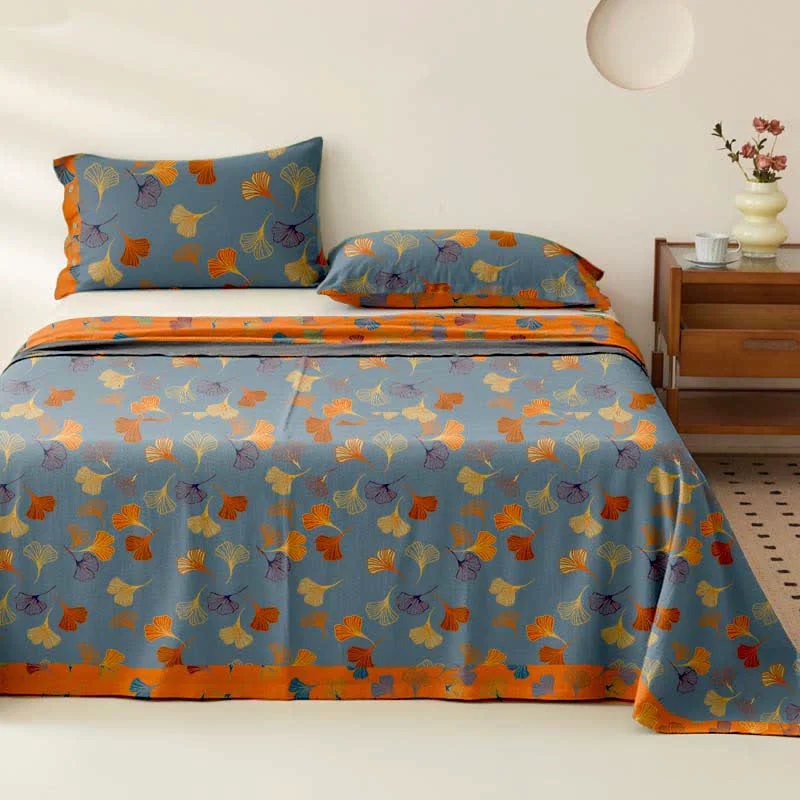 Convenient Ownkoti Ginkgo Biloba Cotton Jacquard Sheet Bedspread Reliable