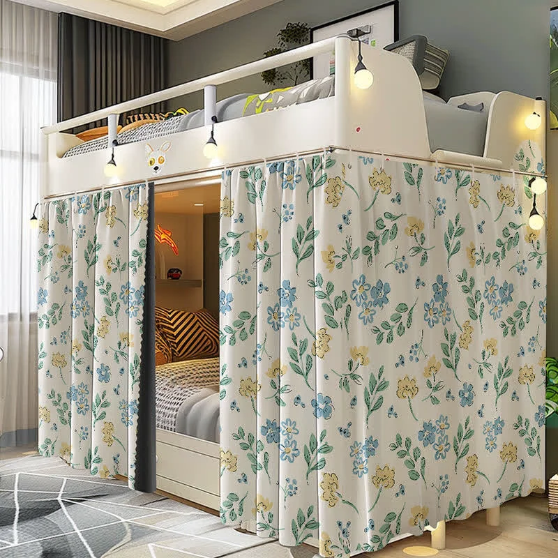Crafted Ownkoti Floral Leaf Dorm Bed Blackout Curtain Modern