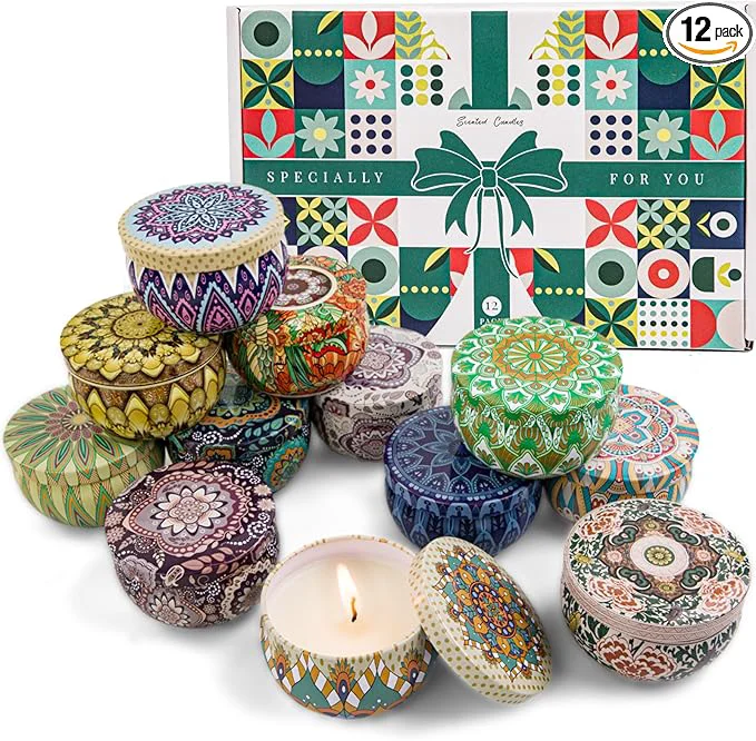 Solid Scented Candles Gift Set 12 Pack Candles Unique