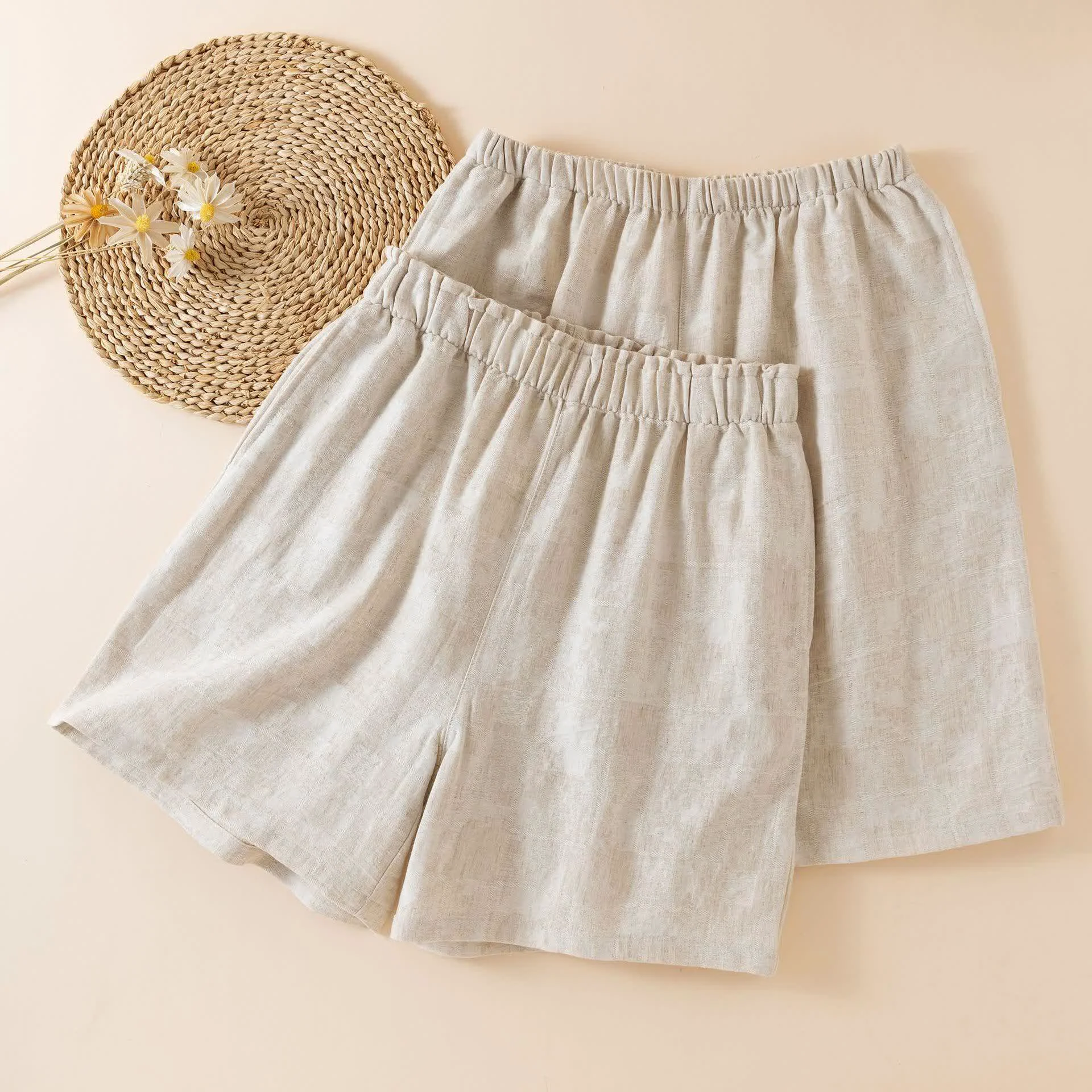 Reusable Ownkoti Couple Matching Cotton Linen Pajama Shorts Trusted