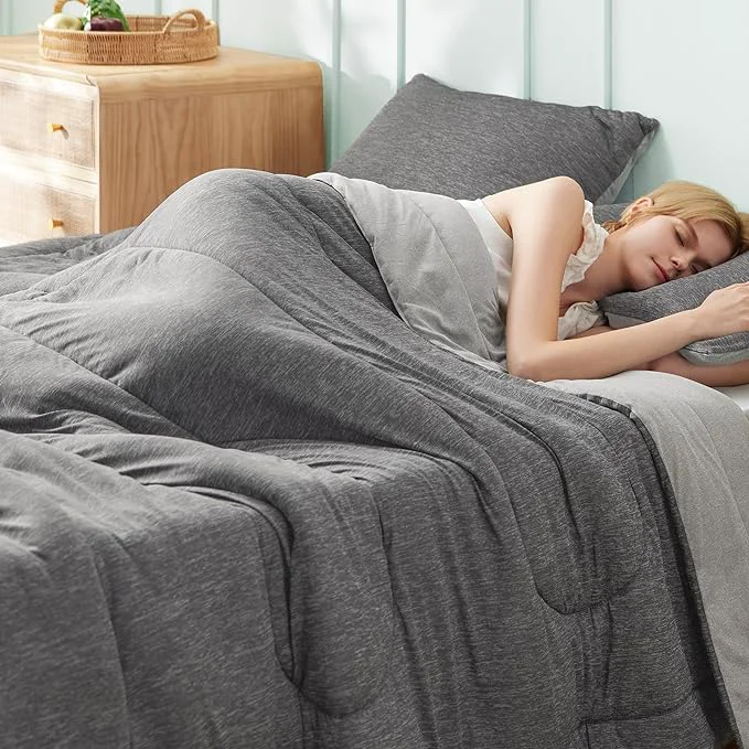 Elite Bedsure King Comforter Set – Cooling and Warm Bed Set Light Grey Reversible Bedding for All Season 3 Pieces 1 King Size Comforter 102 quot x90 quot and 2 Pillow Cases 20 quot x36 quot Official
