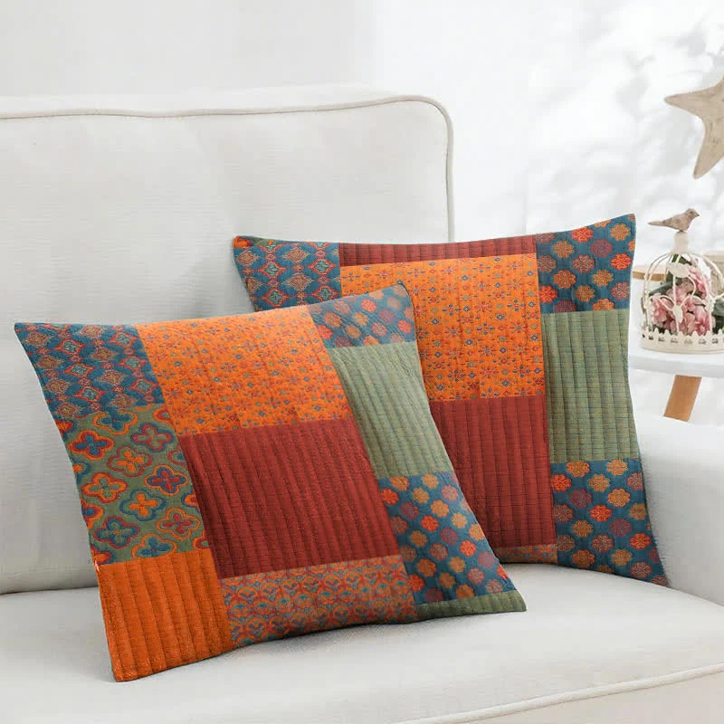 Elite Ownkoti Patchwork Cotton Gauze Jacquard Square Pillowcases 2PCS World-Class