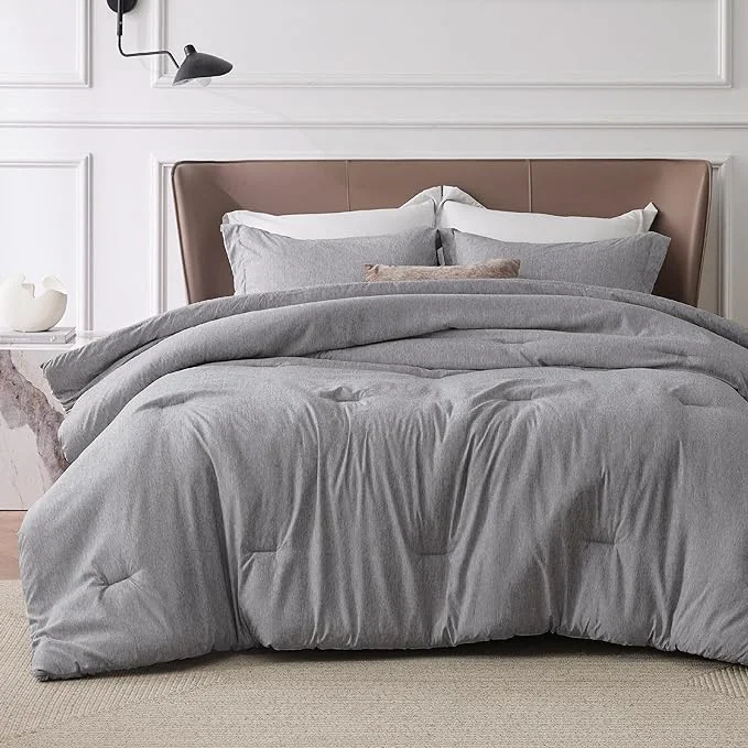 Next-Generation Bedsure Queen Comforter Set – Dark Grey Comforter Queen Size Soft Bedding for All Seasons Cationic Dyed Bedding Set 3 Pieces 1 Comforter 90 quot x90 quot and 2 Pillow Shams 20 quot x26 quot 2 quot Crafted