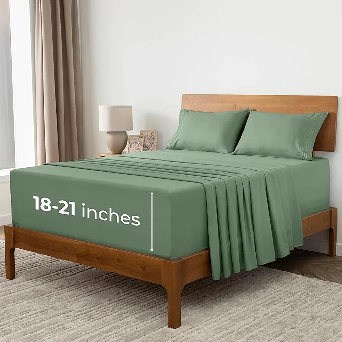 Innovative Mellanni Extra Deep Queen Sheets – 4 PC Iconic Collection Bedding – Hotel Luxury Ultra Soft Cooling Bed Sheets – Wrinkle Fade Stain Resistant Queen Sage Prestigious