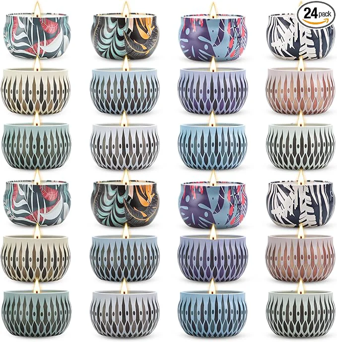 Easy-to-Use Scented Candles Gifts Set 24 Pack Candles Sustainable