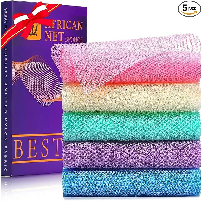 Reusable UJFQBH 5 Pieces African Bath Sponge African Net Long Net Bath Sponge Trusted