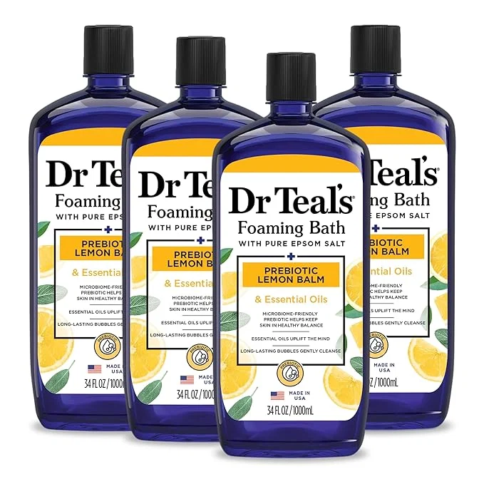 Smart Dr Teal’s Foaming Bath with Pure Epsom Salt Prebiotic Lemon Balm Essential Exclusive