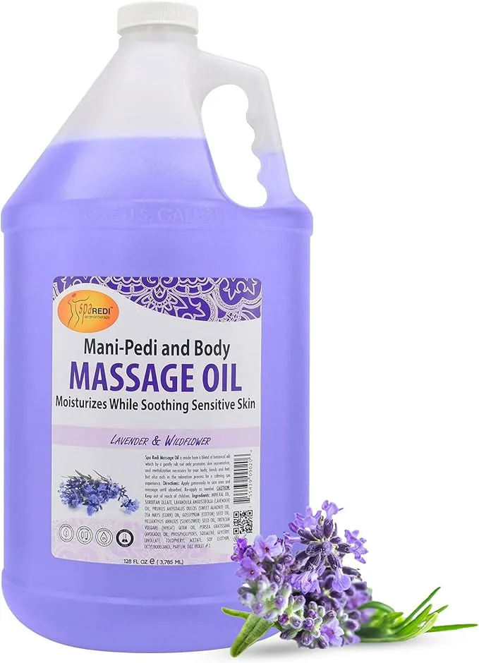 Dependable SPA REDI – Massage Oil Lavender Wildflower 128 Oz Professional Pedicure Eco-Friendly