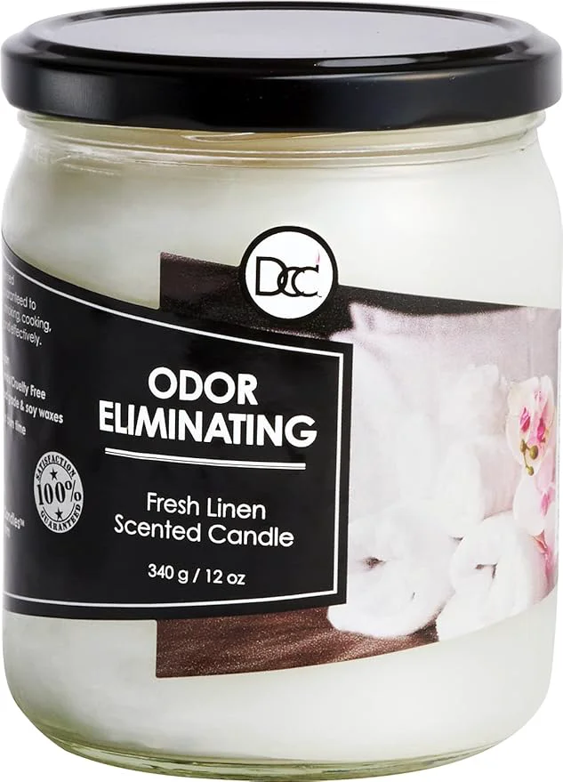 Selected Fresh Linen Odor Eliminating Highly Fragranced Candle Modern
