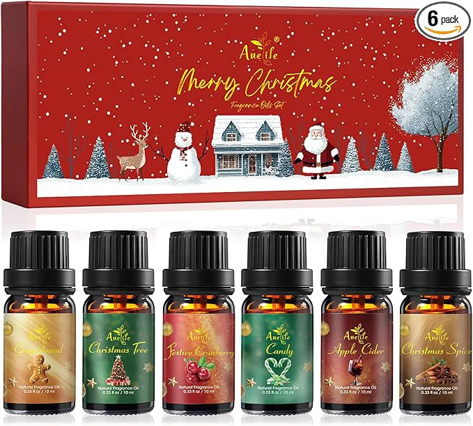 Elegant Winter Essential Oil Set 6 Pack Holiday Fragrance Oils Minimalist