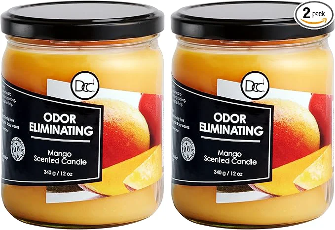 Certified Mango Two Pack Odor Eliminating Highly Fragranced Candle Refined