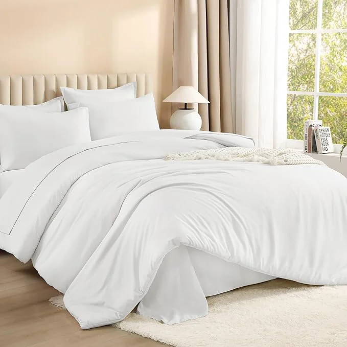 Certified Litanika Twin XL Comforter Set White – 5 Pieces Twin Extra Long Bed in a Bag for College Dorm All Season Bedding Set for Girls and Boys Soft Bed Set with Comforter Sheets Pillowcase amp Sham Classic