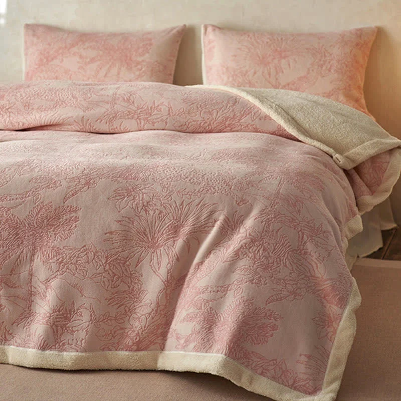 Outstanding Ownkoti Jungle Jacquard Warm Throw Blanket Casual