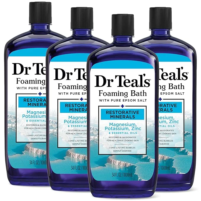 Safe Dr Teal’s Foaming Bath with Pure Epsom Salt Restorative Minerals with Magnesium Smooth