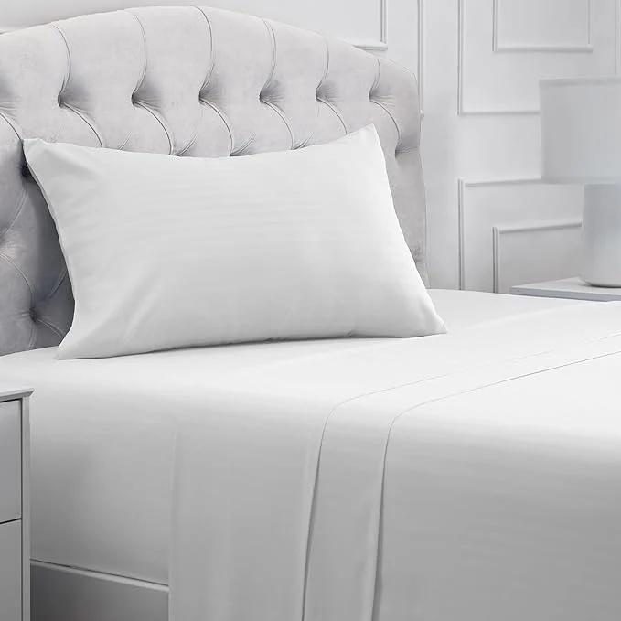 Reusable Mellanni Twin XL Sheets Set – 3 PC Iconic Collection Bedding – Hotel Luxury Extra Soft Cooling Bed Sheets – Wrinkle Fade Stain Resistant Twin Extra Long Striped White Functional
