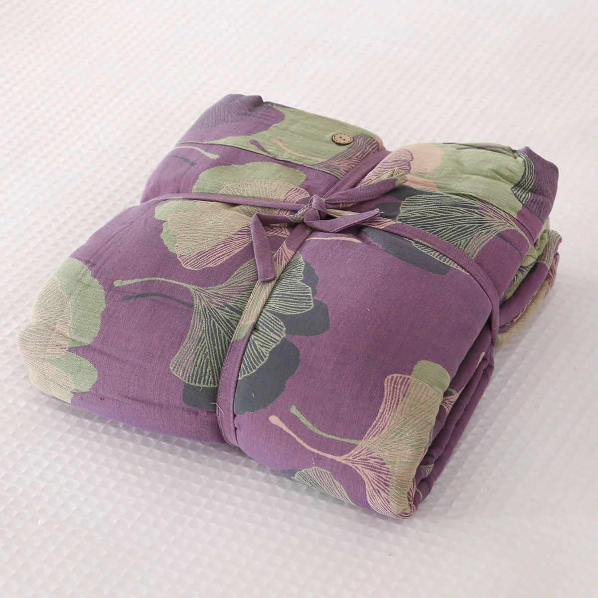 High-End Ownkoti Natural Ginkgo Leaf Cotton Sheet Coverlet Trendy