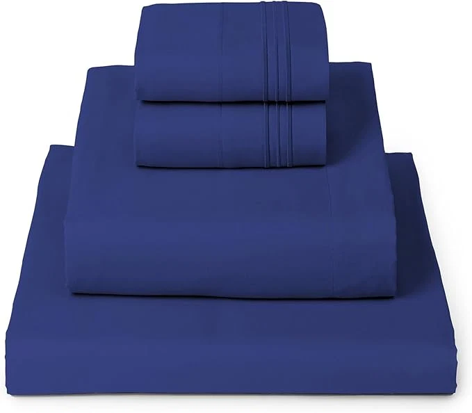 High-Performance Mellanni Queen Sheets Set – 4 PC Iconic Collection Bedding – Hotel Luxury Extra Soft Cooling Bed Sheets – Wrinkle Fade Stain Resistant Queen Royal Blue Sophisticated