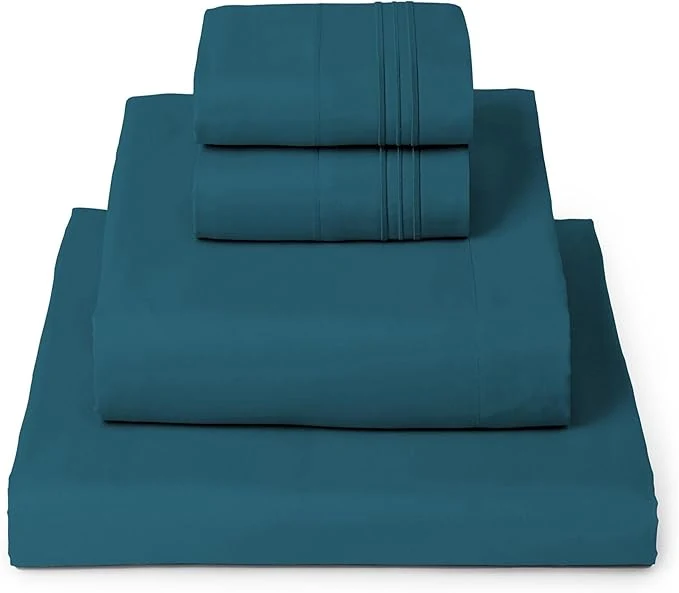 Authentic Mellanni Queen Sheets Set – 4 PC Iconic Collection Bedding – Hotel Luxury Extra Soft Cooling Bed Sheets – Wrinkle Fade Stain Resistant Queen Teal User-Friendly