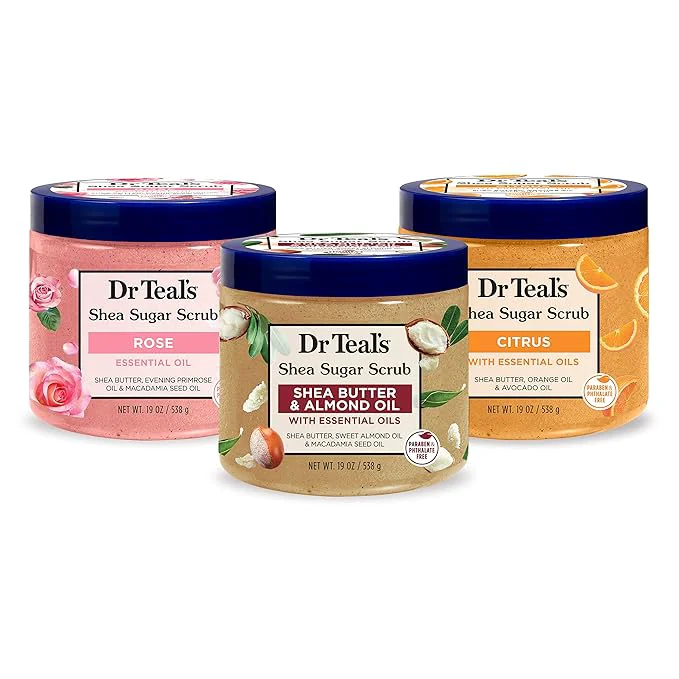 Solid Dr Teal’s Shea Sugar Scrub Trial Pack Shea Butter Citrus 19 oz Genuine