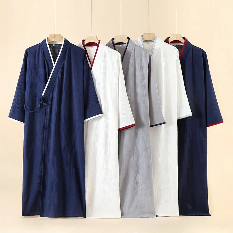 Casual Ownkoti Unisex Minimalist Cotton Gauze Kimono Bathrobe Prestigious