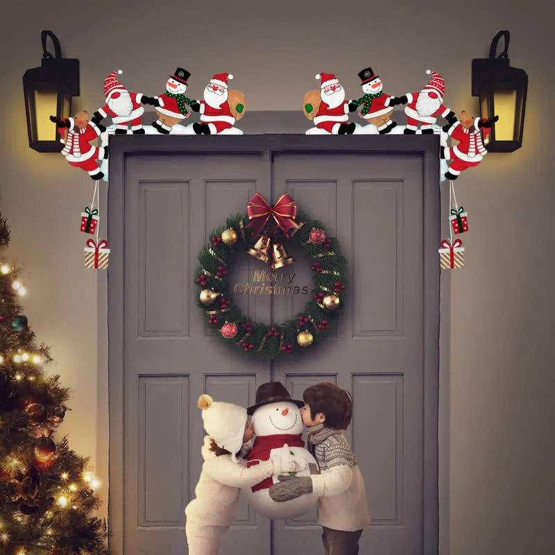 Fashionable Ownkoti Santa Team Door Corner Christmas Decoration Soft